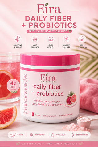 Eira Daily Fiber + Probiotics — Gut Health, Beauty & Balance Powder